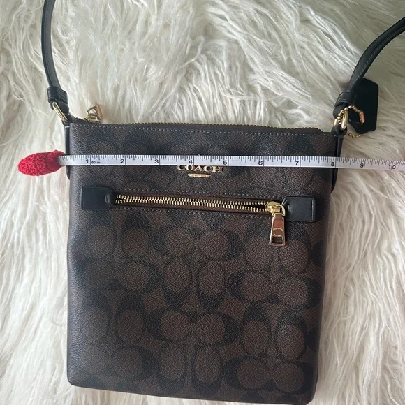 New Never Used Coach Mini Rowan File Crossbody Bag In Signature Canvas - Picture 10 of 12